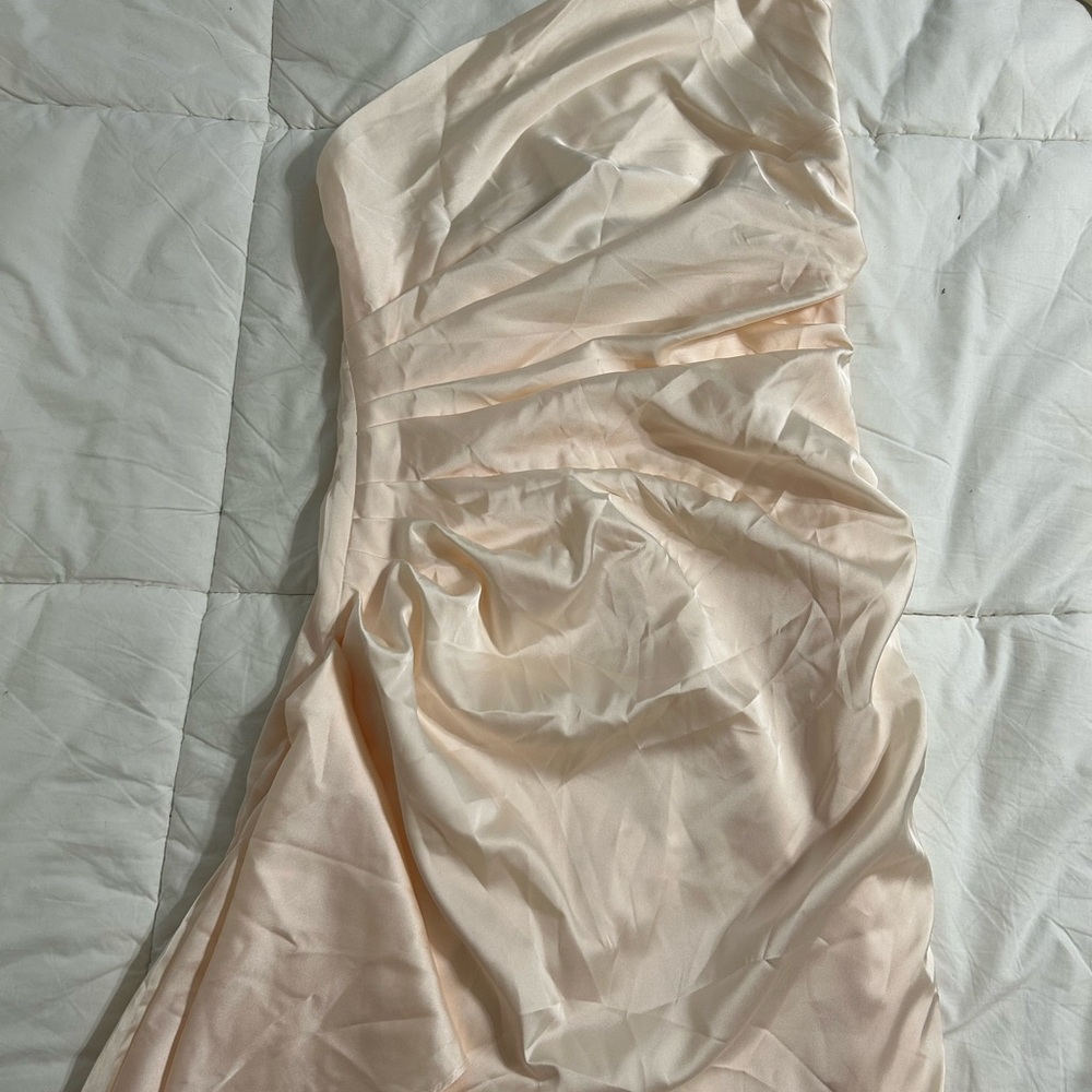 Chic Strapless Cream Mini Dress